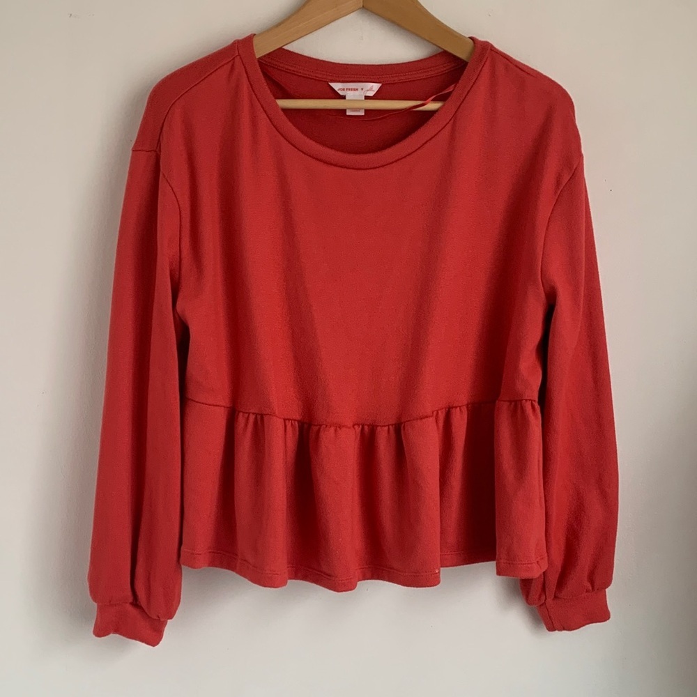 Joe Fresh x Jillian Harris Long Sleeve Peplum Top - Picture 2 of 7